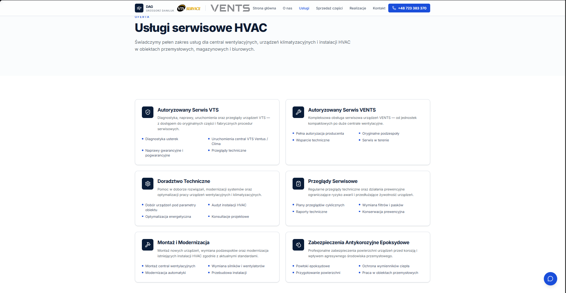 DAG — sekcja usług HVAC